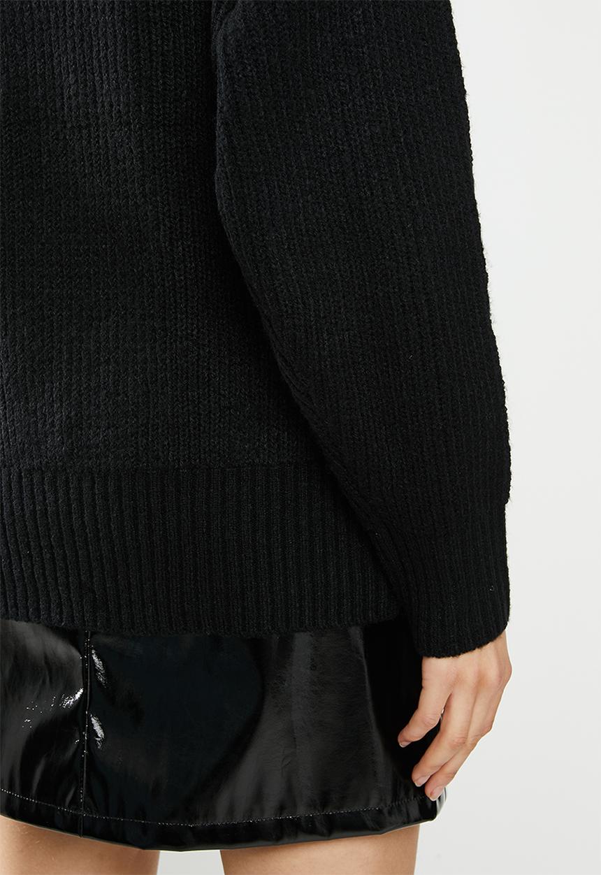 Missguided - Premium boyfriend roll neck - black