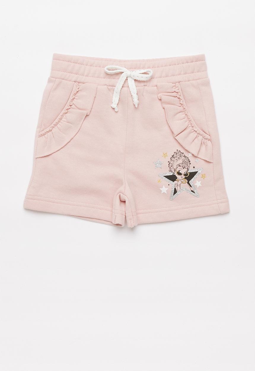 Pop Candy - Girls fleece short with frills - pink