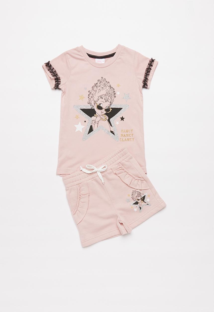 Pop Candy - Girls fleece short with frills - pink