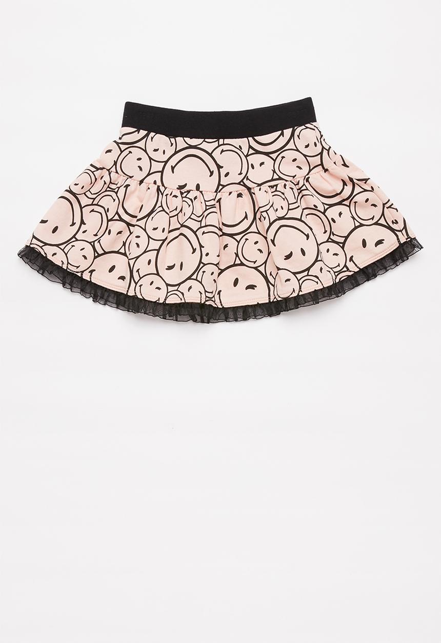 Pop Candy - Printed fleece skirt - pink & black