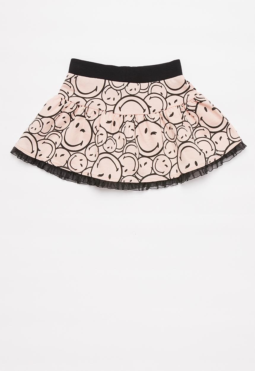 Pop Candy - Printed fleece skirt - pink & black