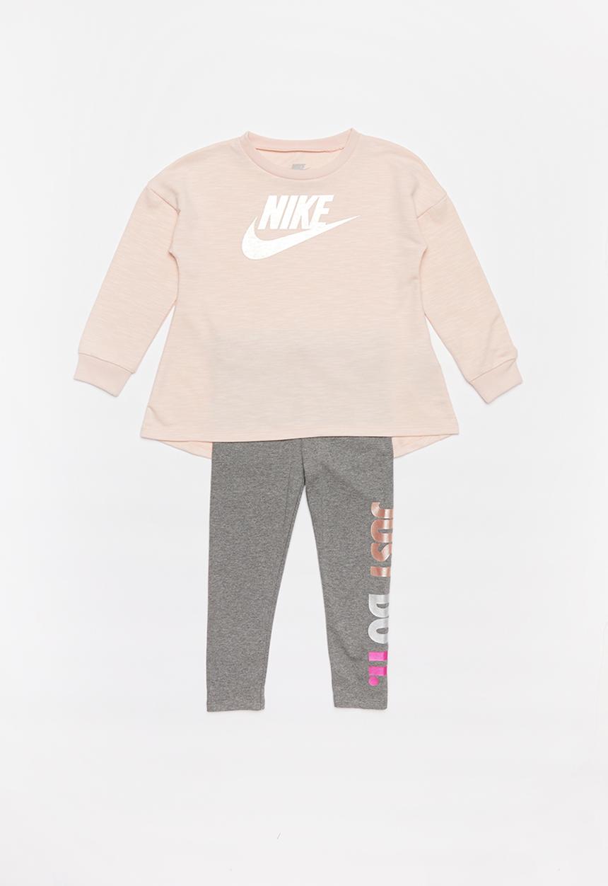 Nike - Nkg jdi multi shine leggings set - pink & grey 