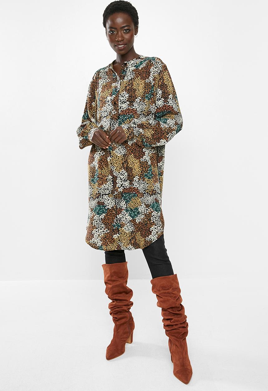 edit - Mandarin viscose tunic - multi