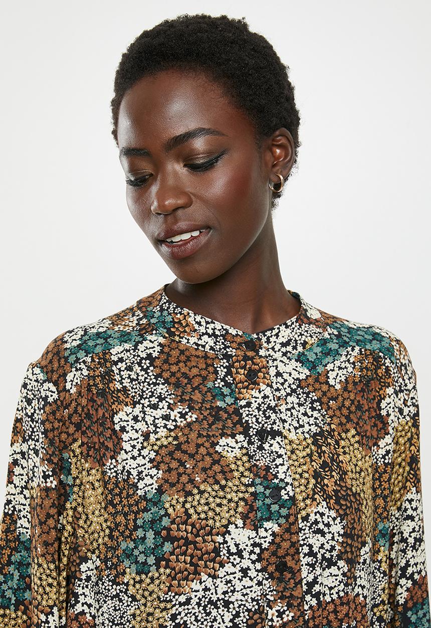 edit - Mandarin viscose tunic - multi