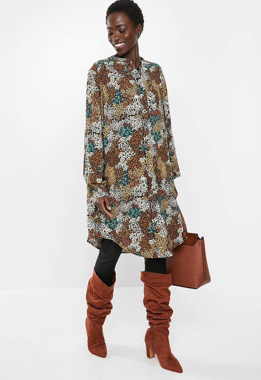 edit - Mandarin viscose tunic - multi