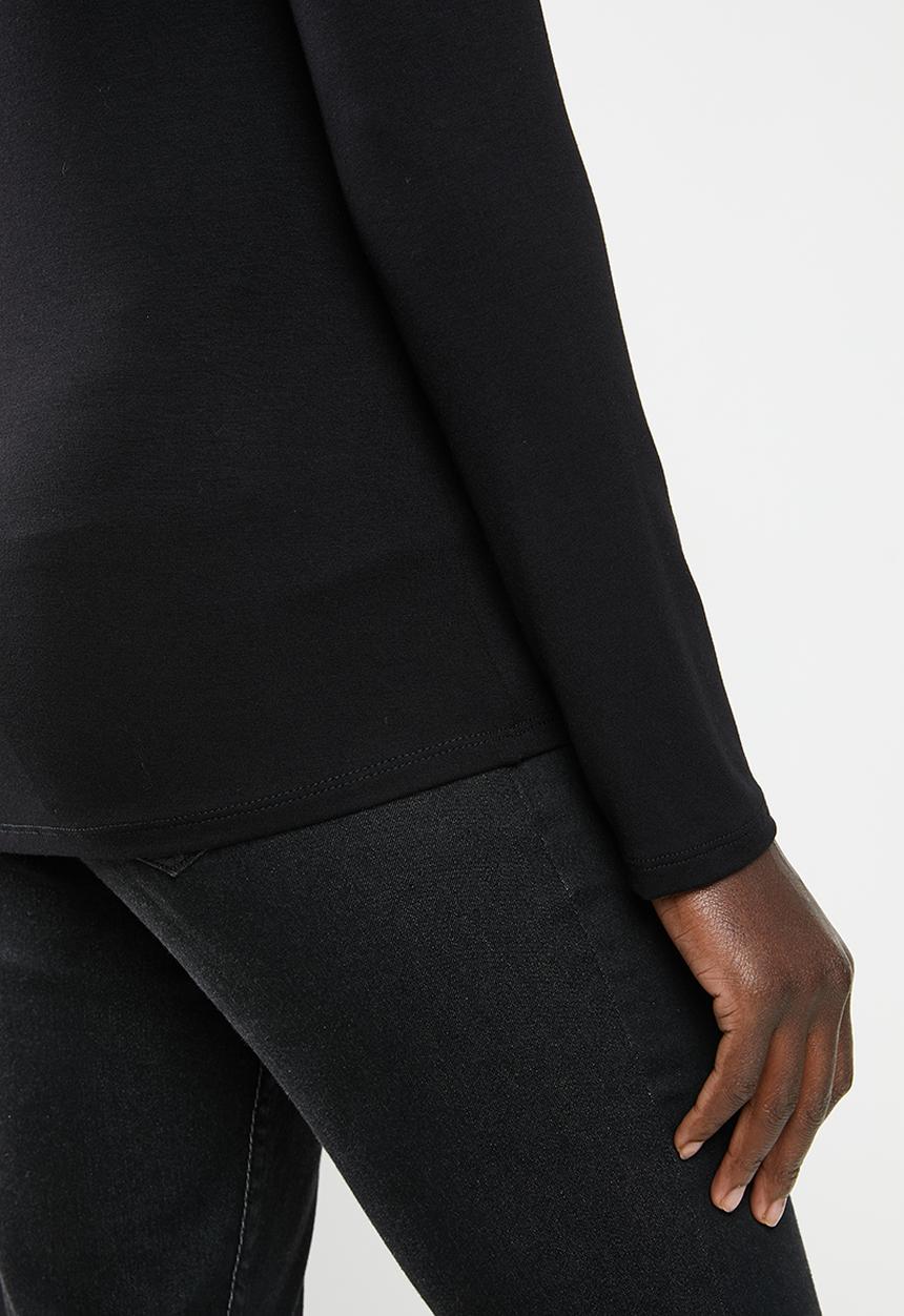 edit - Gauged neck poloneck - black