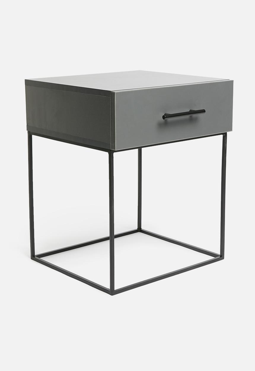 Sixth Floor - Hudson 1 drawer bedside table - storm grey