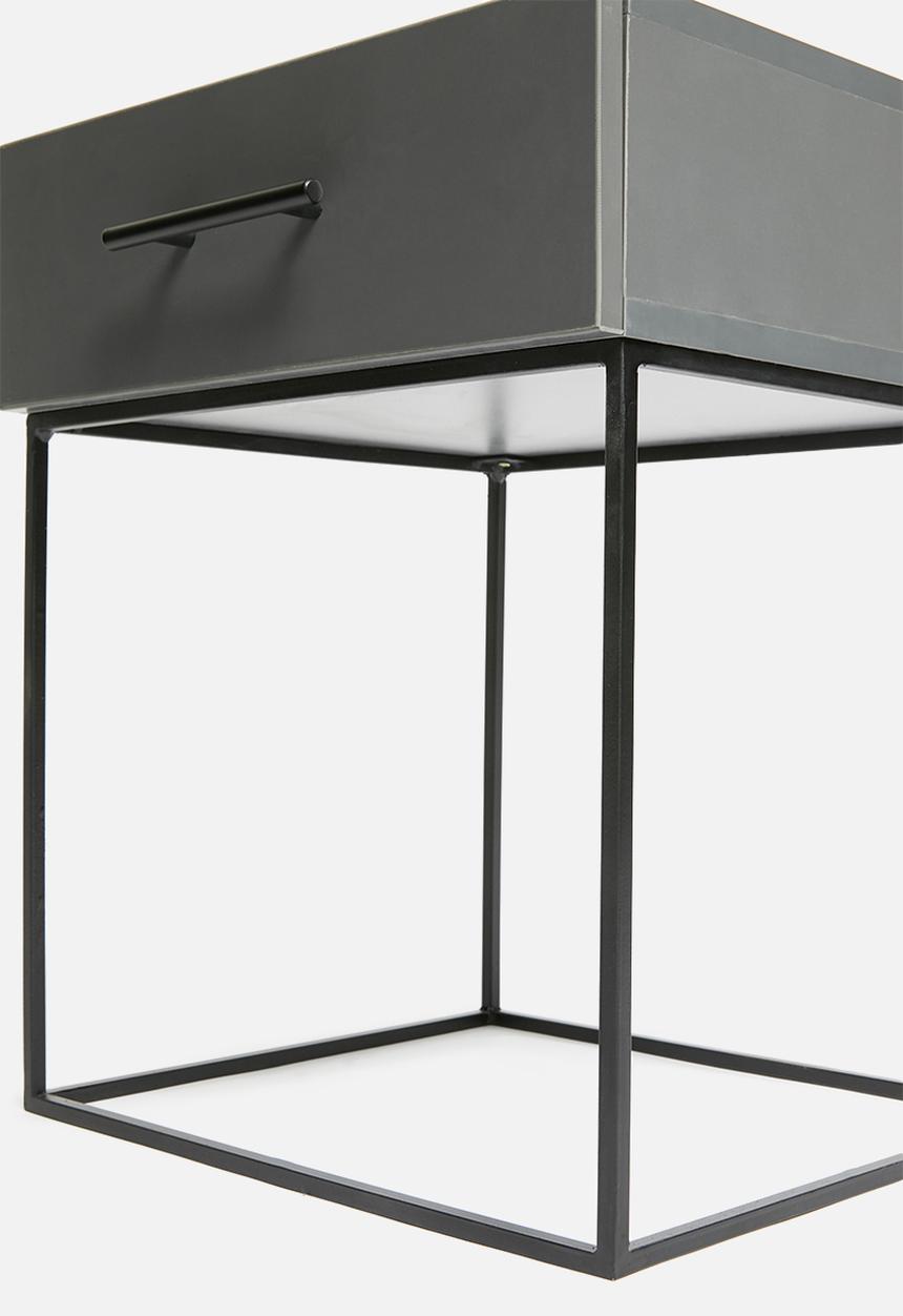 Sixth Floor - Hudson 1 drawer bedside table - storm grey