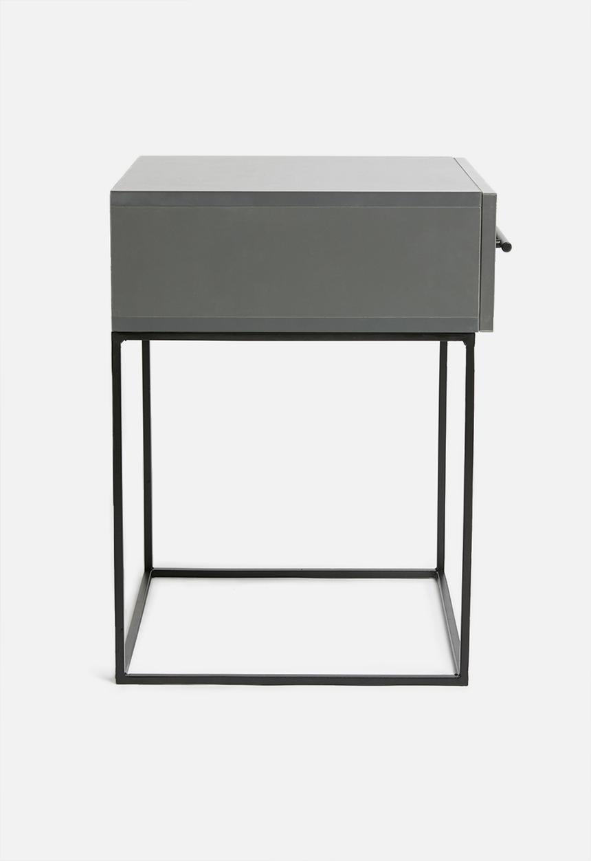 Sixth Floor - Hudson 1 drawer bedside table - storm grey