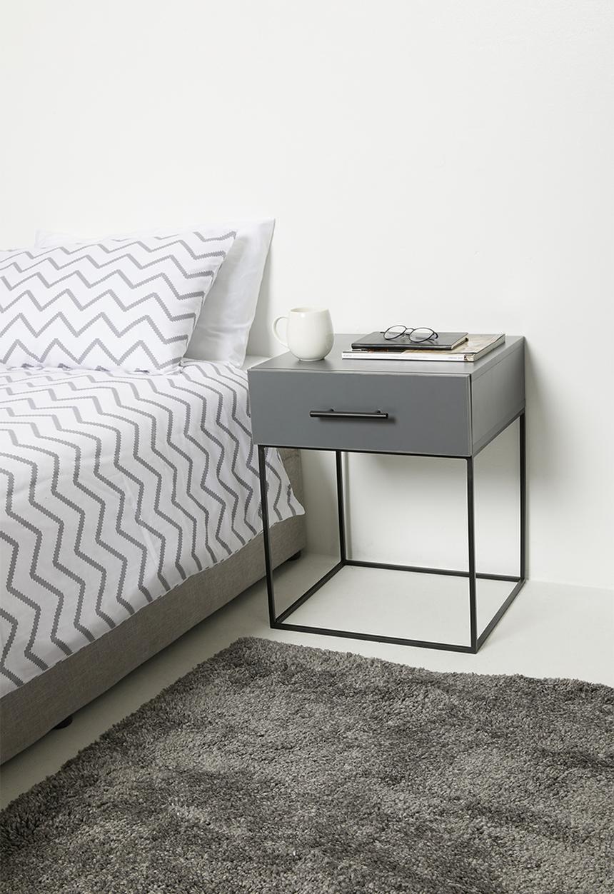 Sixth Floor - Hudson 1 drawer bedside table - storm grey