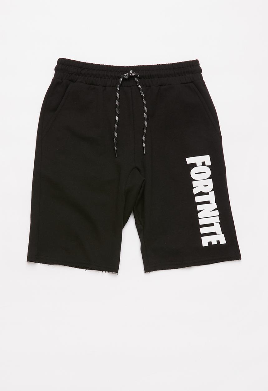 Rebel Republic - Boys Fortnite fleece shorts - black