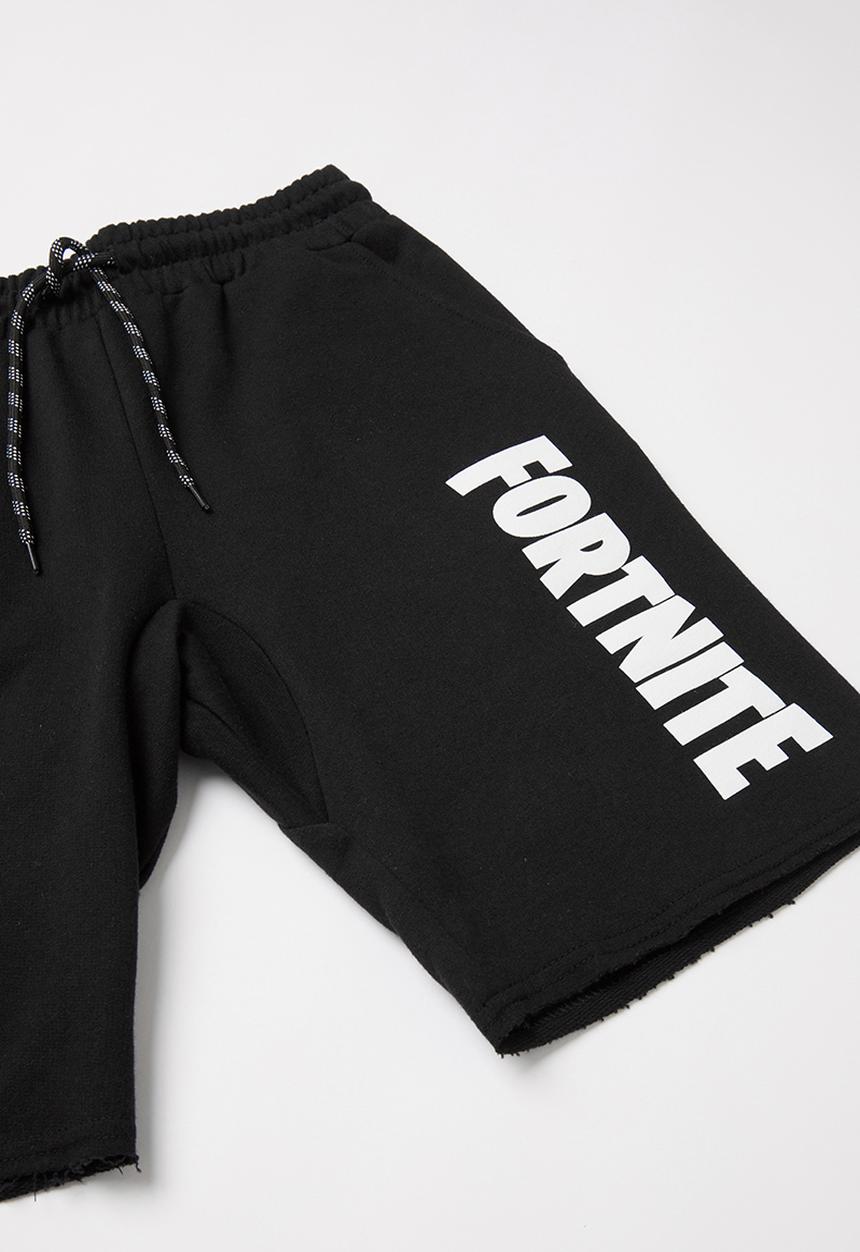 Rebel Republic - Boys Fortnite fleece shorts - black