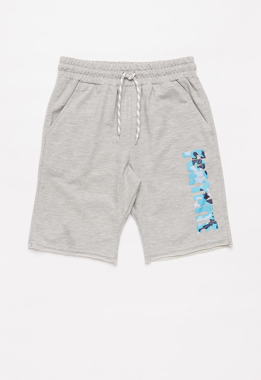Rebel Republic - Boys Fortnite fleece shorts - grey melange