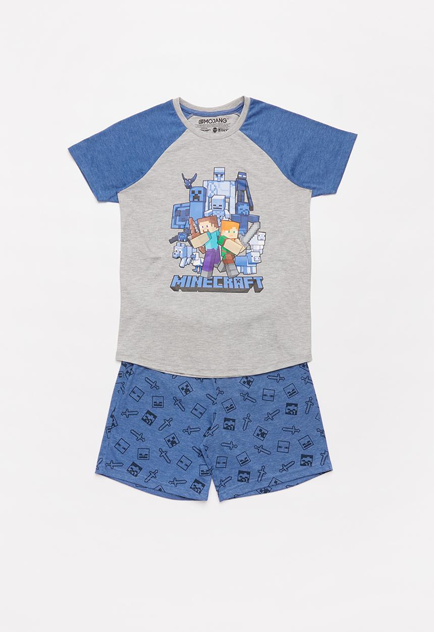 Rebel Republic - Boys Minecraft pyjama - grey melange