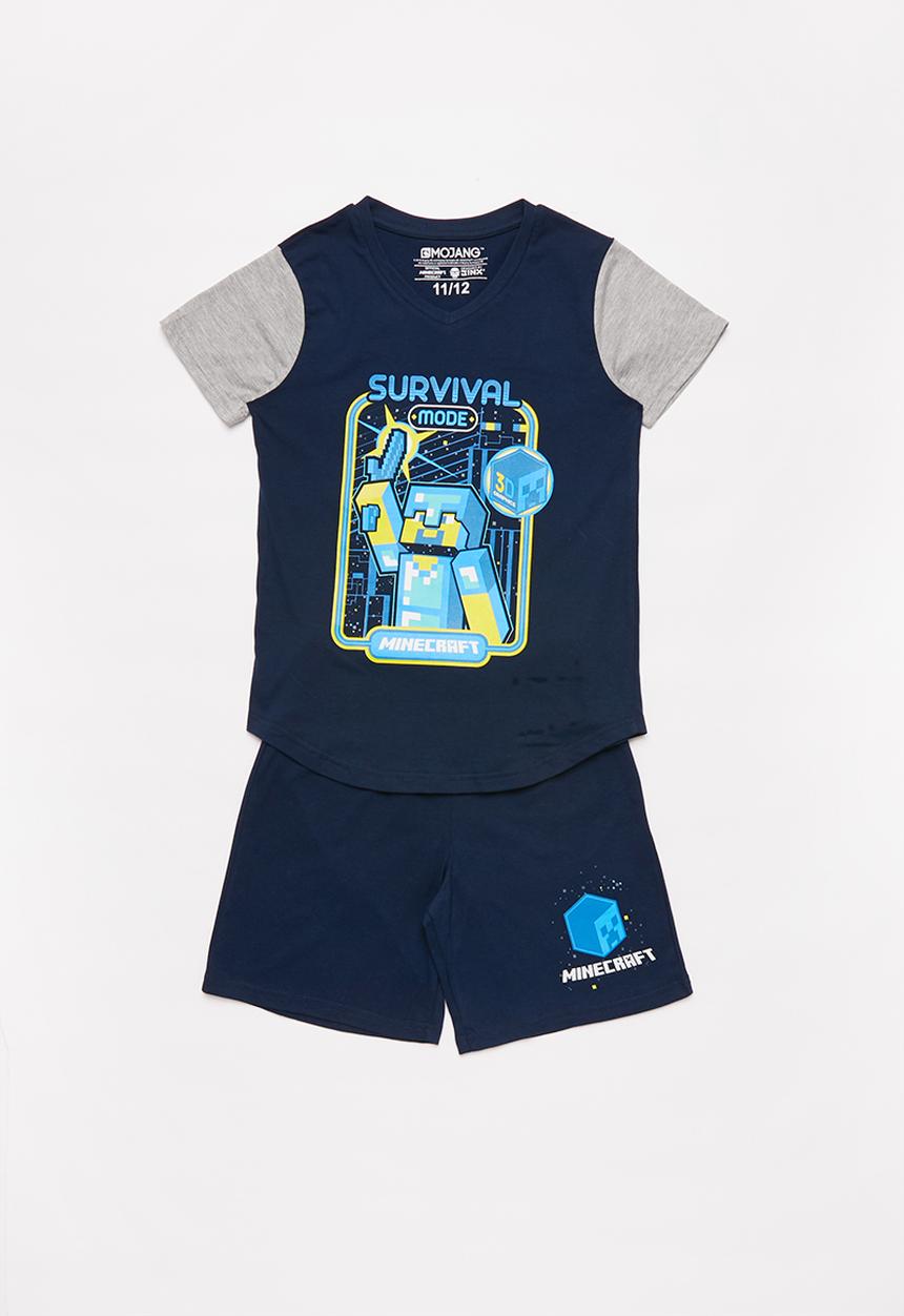 Rebel Republic - Boys Minecraft pyjama - navy