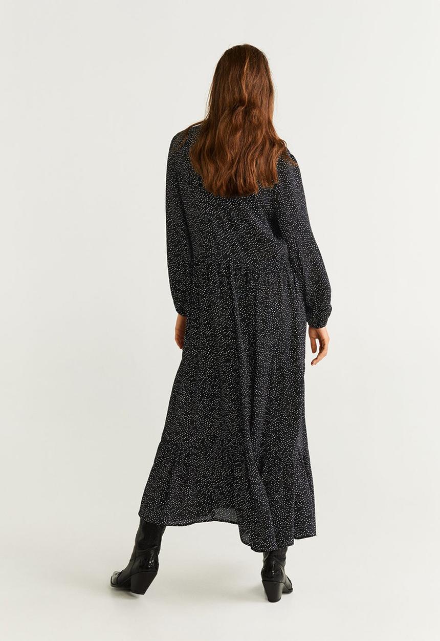 MANGO - All over print dress - black