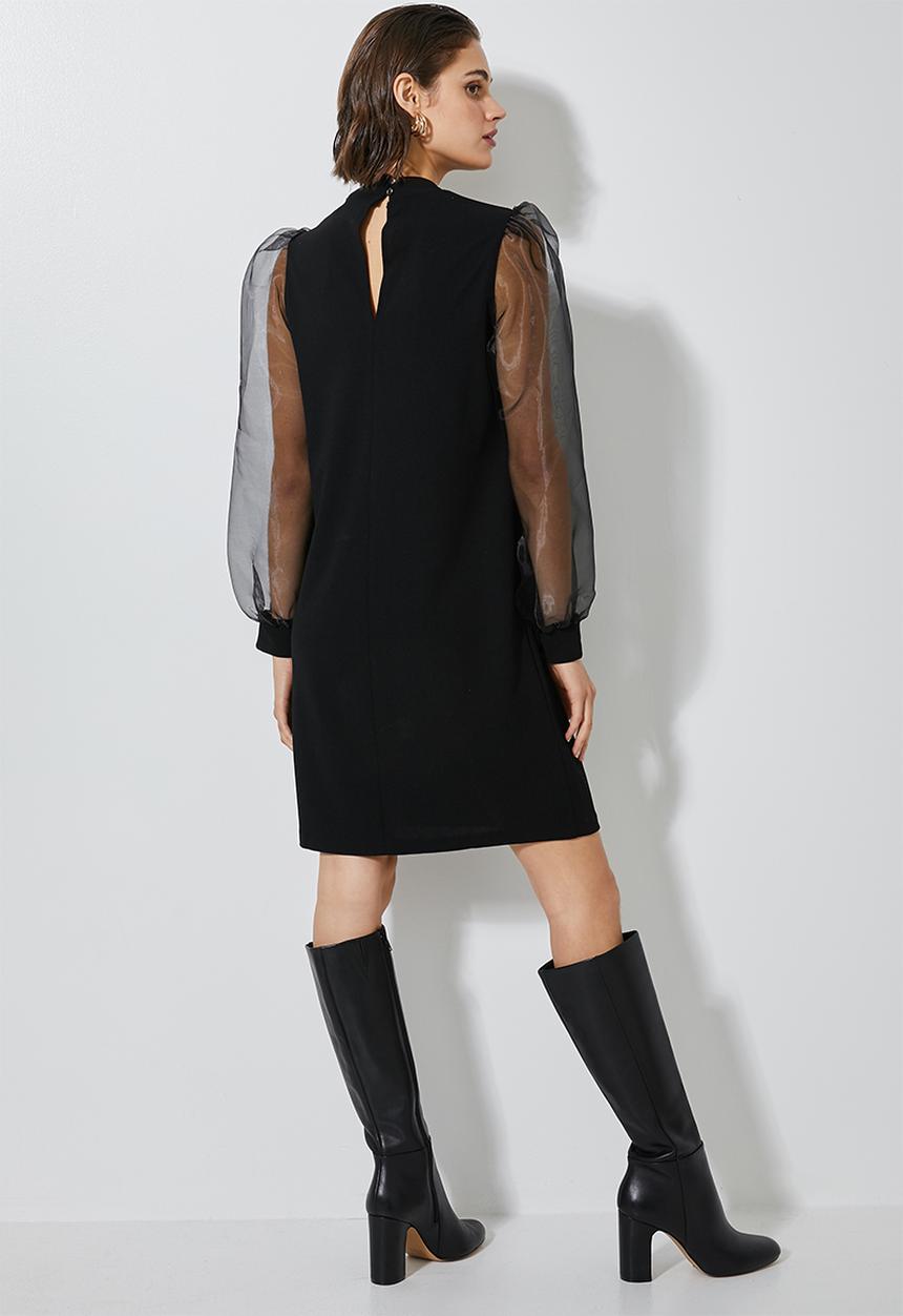 Superbalist - Puff sleeve shift dress - black