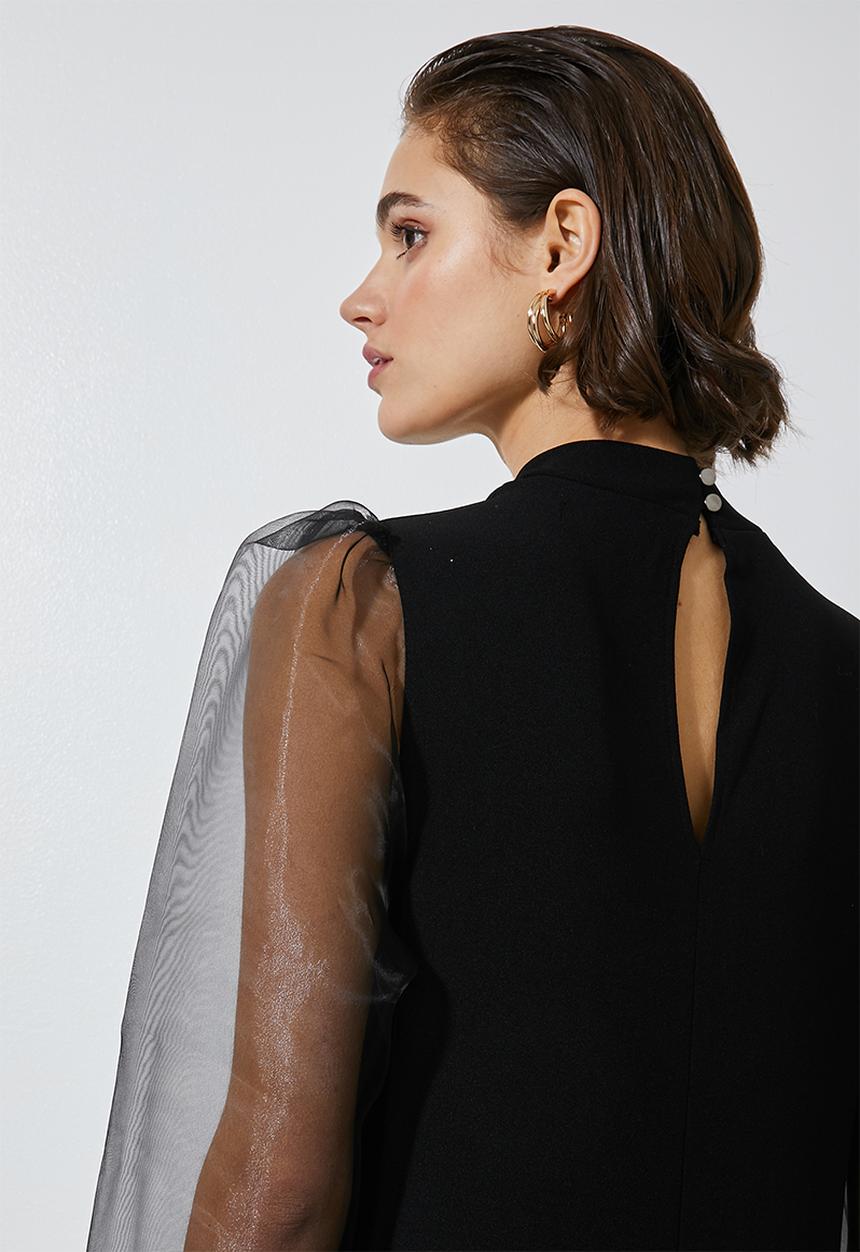 Superbalist - Puff sleeve shift dress - black