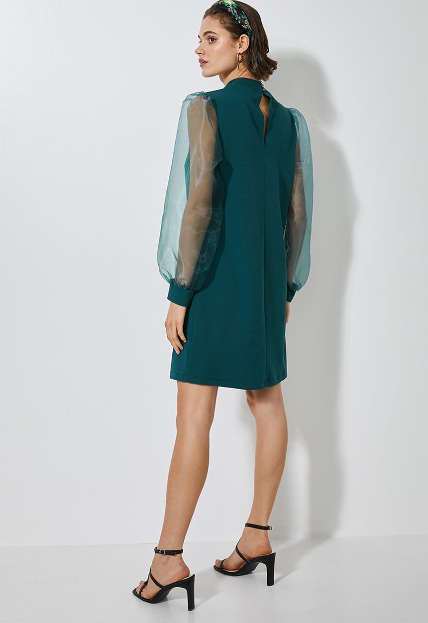 Superbalist - Puff sleeve shift dress - emerald