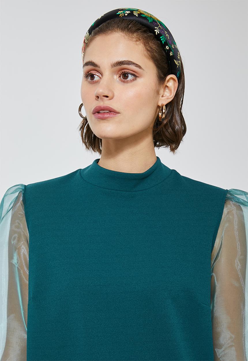 Superbalist - Puff sleeve shift dress - emerald