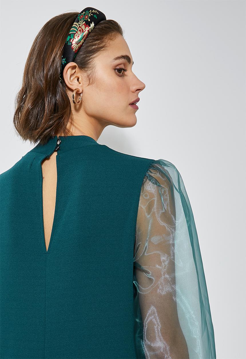 Superbalist - Puff sleeve shift dress - emerald