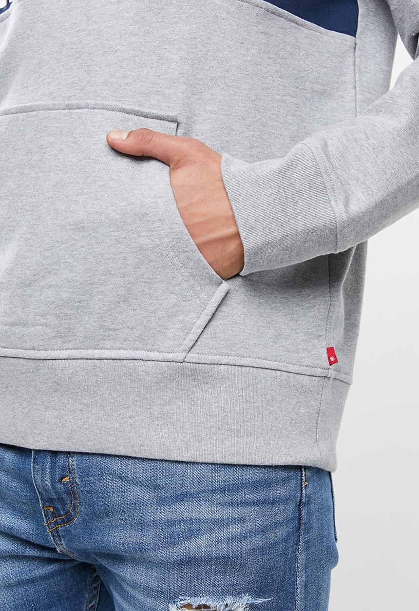 Levi’s® - Colour block logo hoodie - grey & navy 