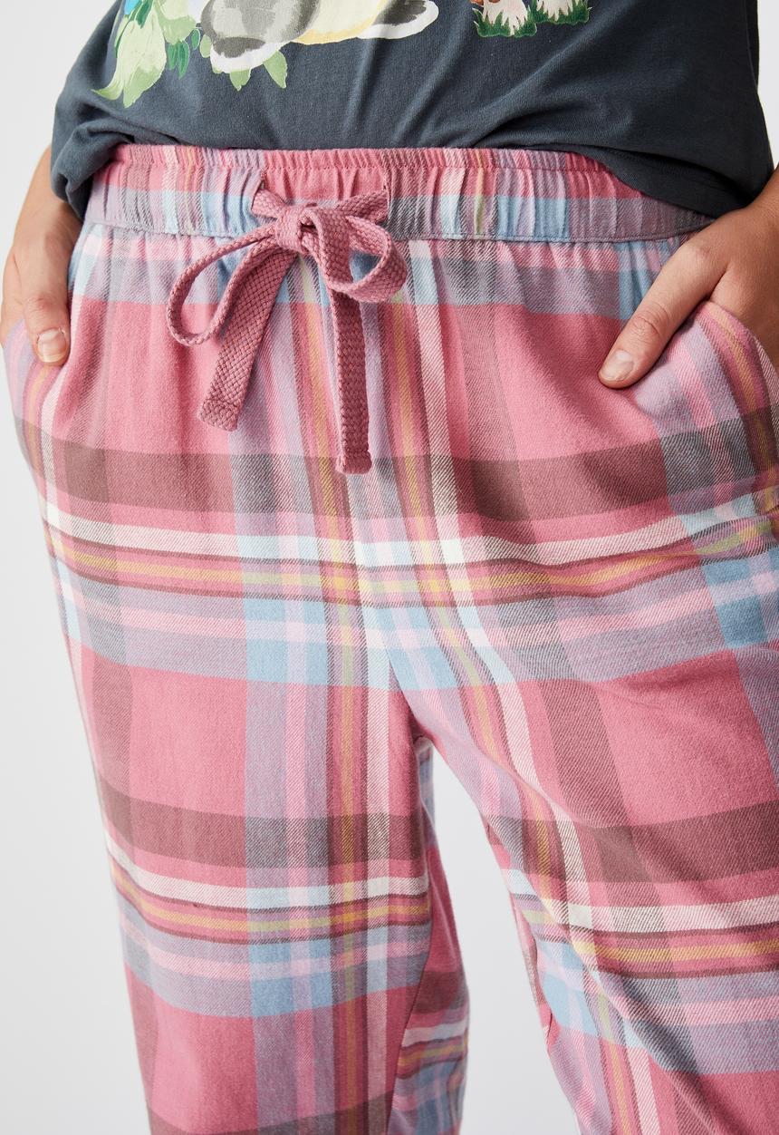 Cotton On - Flannel sleep pant- washed rose check