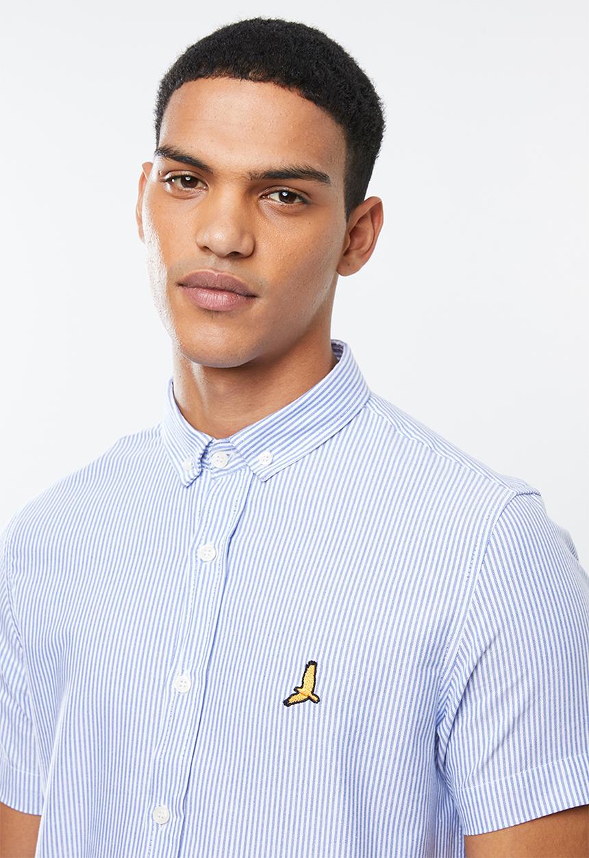 Brave Soul - Meyer short sleeve shirt - blue & white
