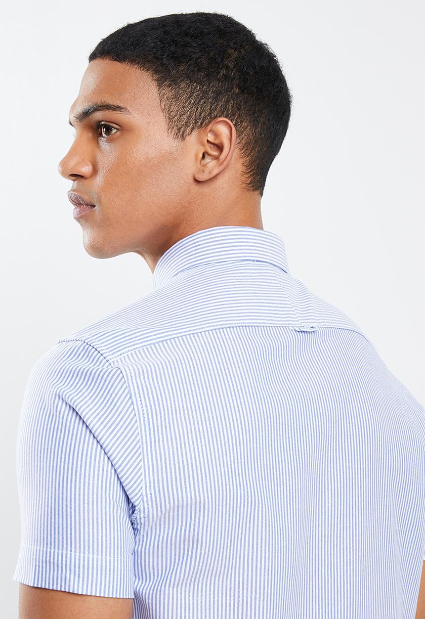 Brave Soul - Meyer short sleeve shirt - blue & white