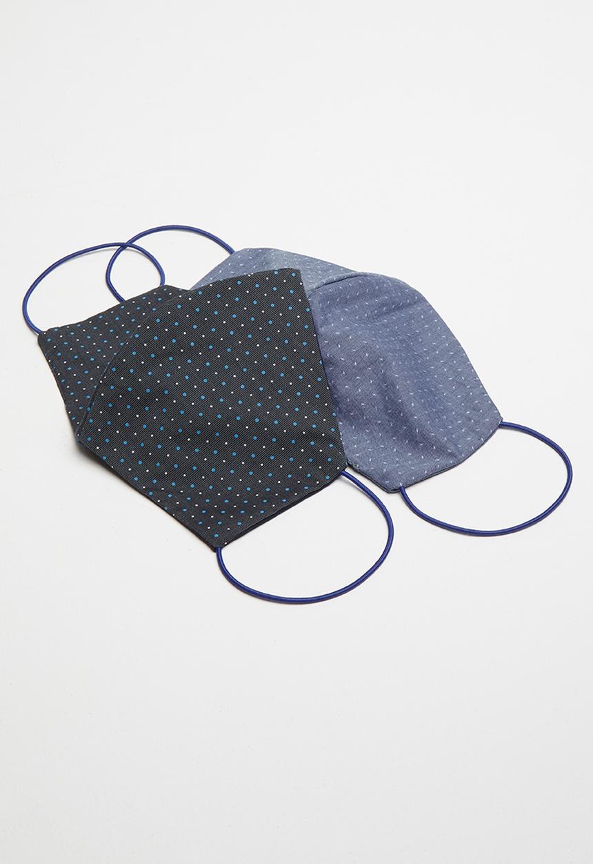 Superbalist - Plain and print mask 2 pack - multi & blue