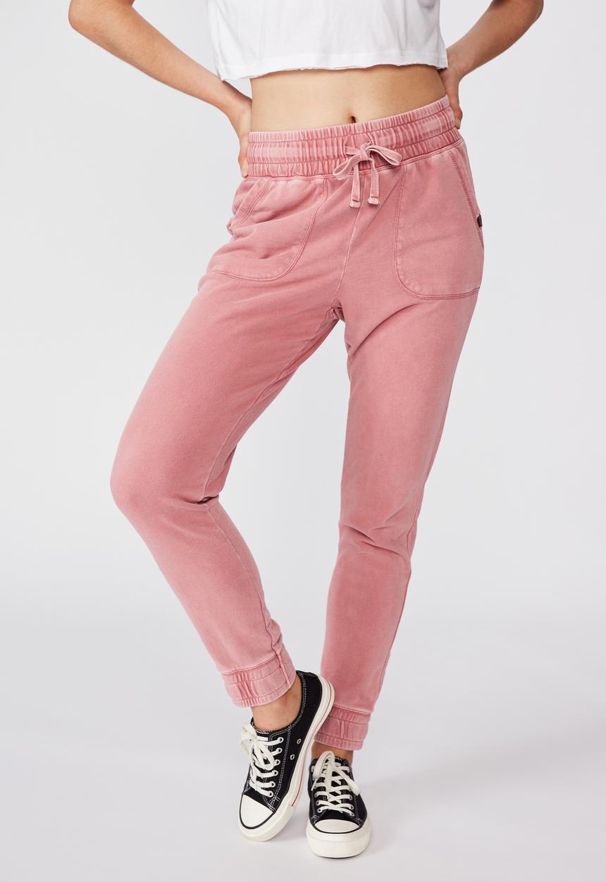 Cotton On - Washed gym trackpant - pink