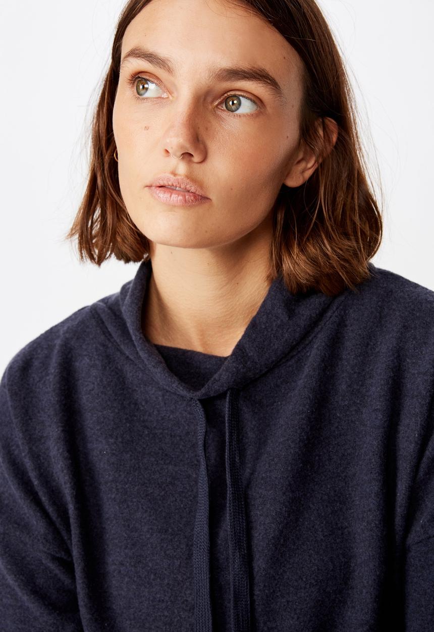 Cotton On - Super soft mock crew top - navy 