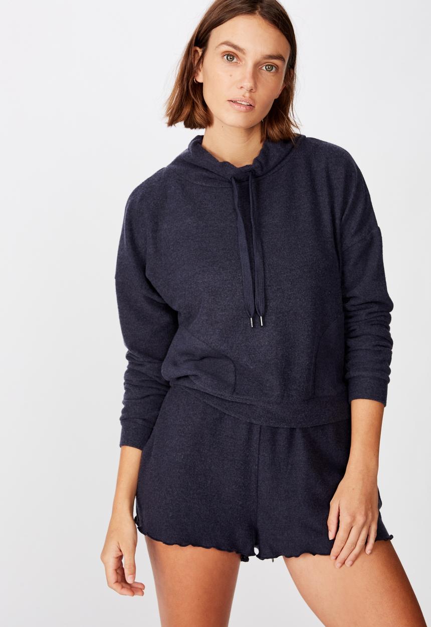Cotton On - Super soft mock crew top - navy 