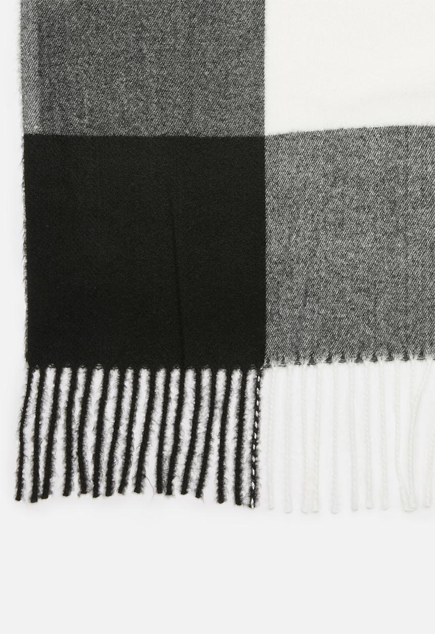 edit - Colourblock scarf - black & white