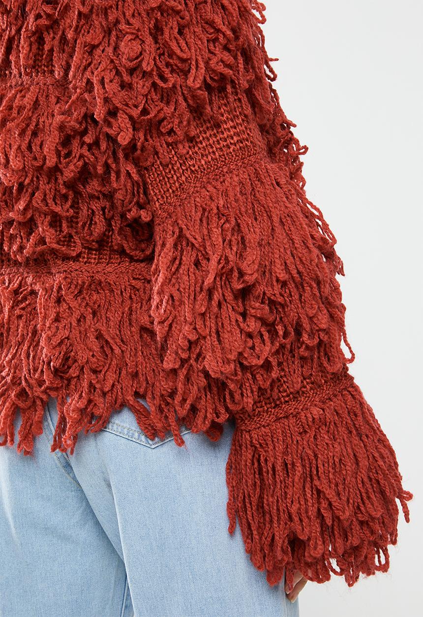 Glamorous - Shaggy knit- rust