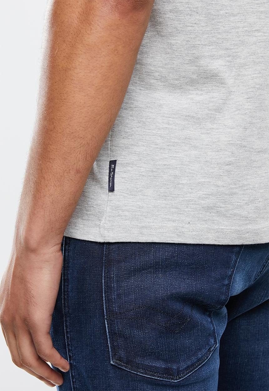 Ben Sherman - ESSENTIAL TEE V-NECK - GREY MELANGE