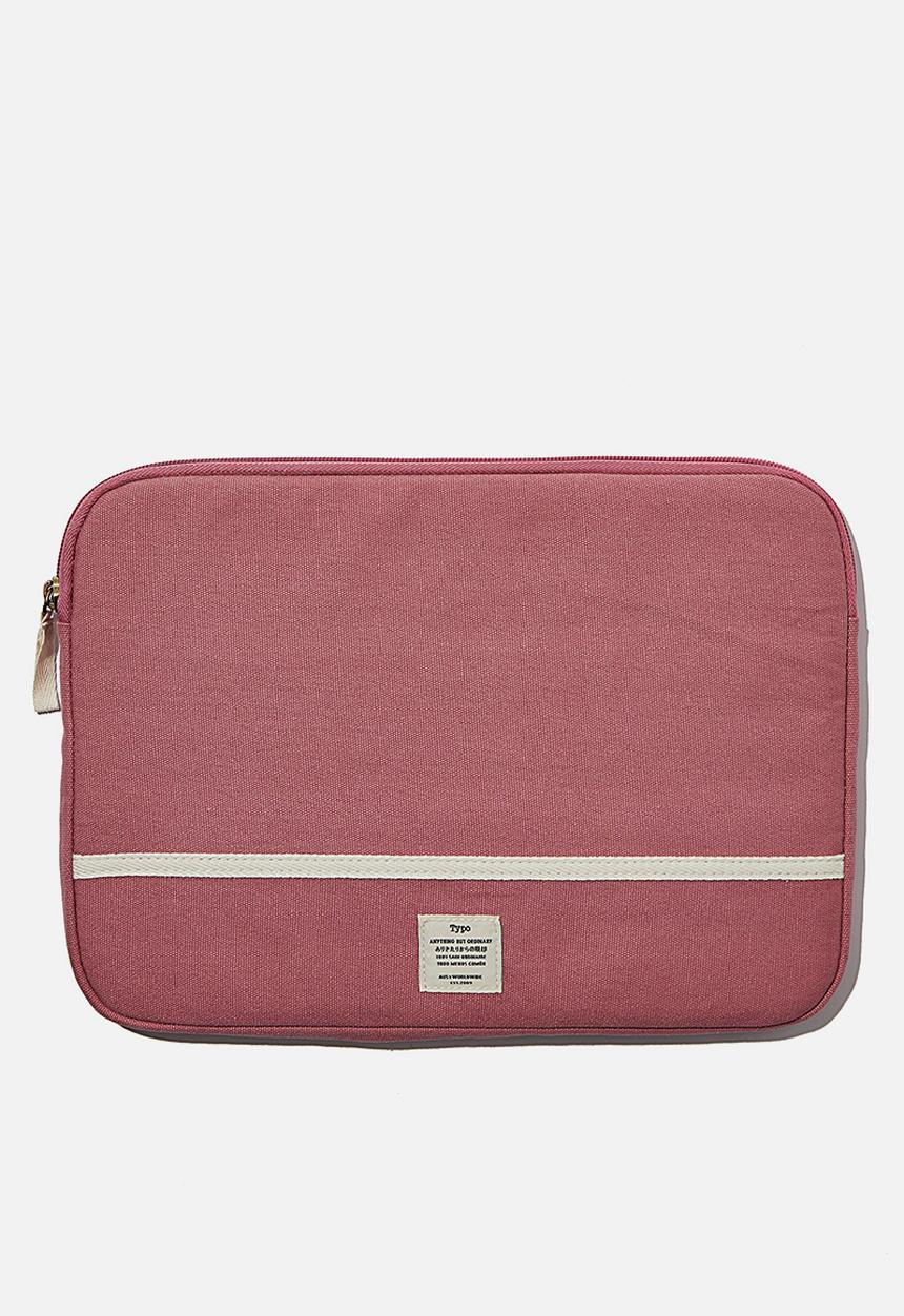 Typo - Canvas 13 inch laptop case - pink 