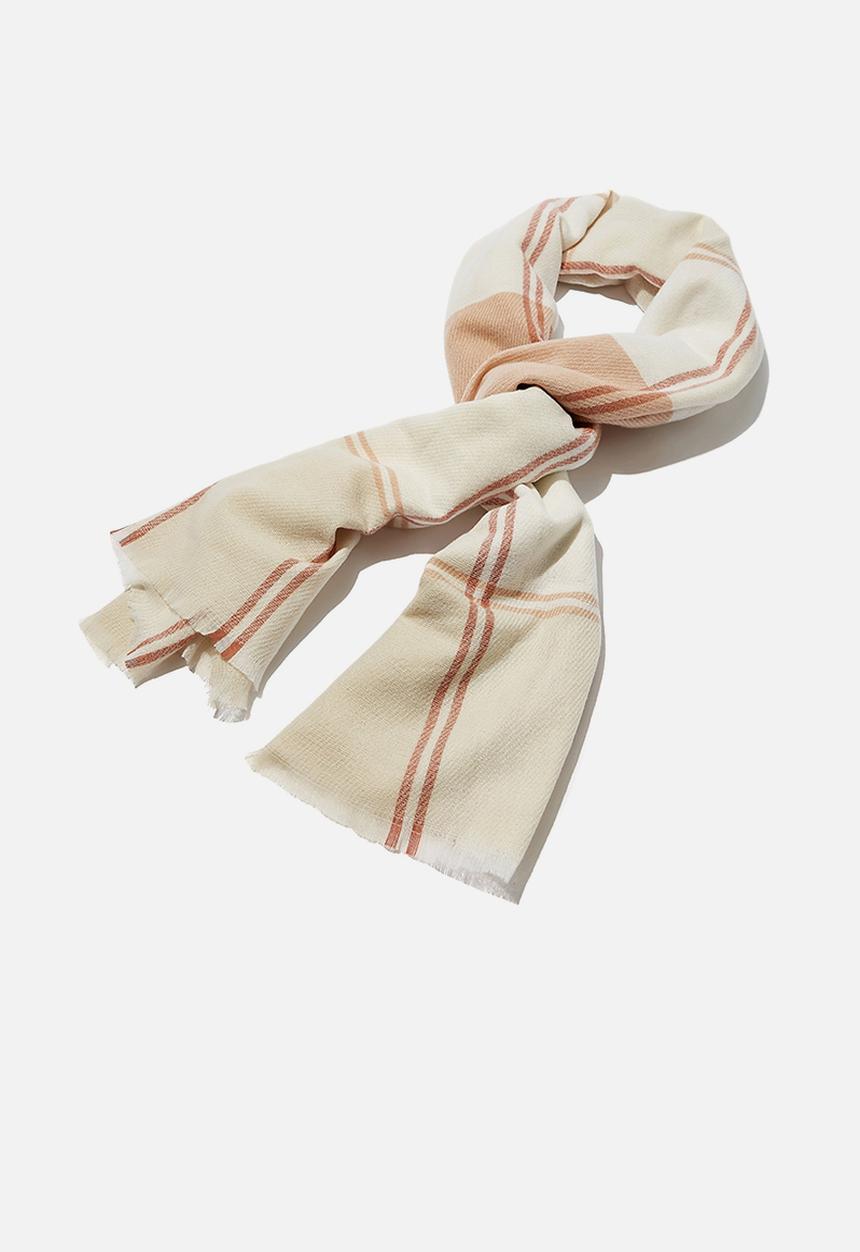 Rubi - Mya mid weight scarf - ecru check