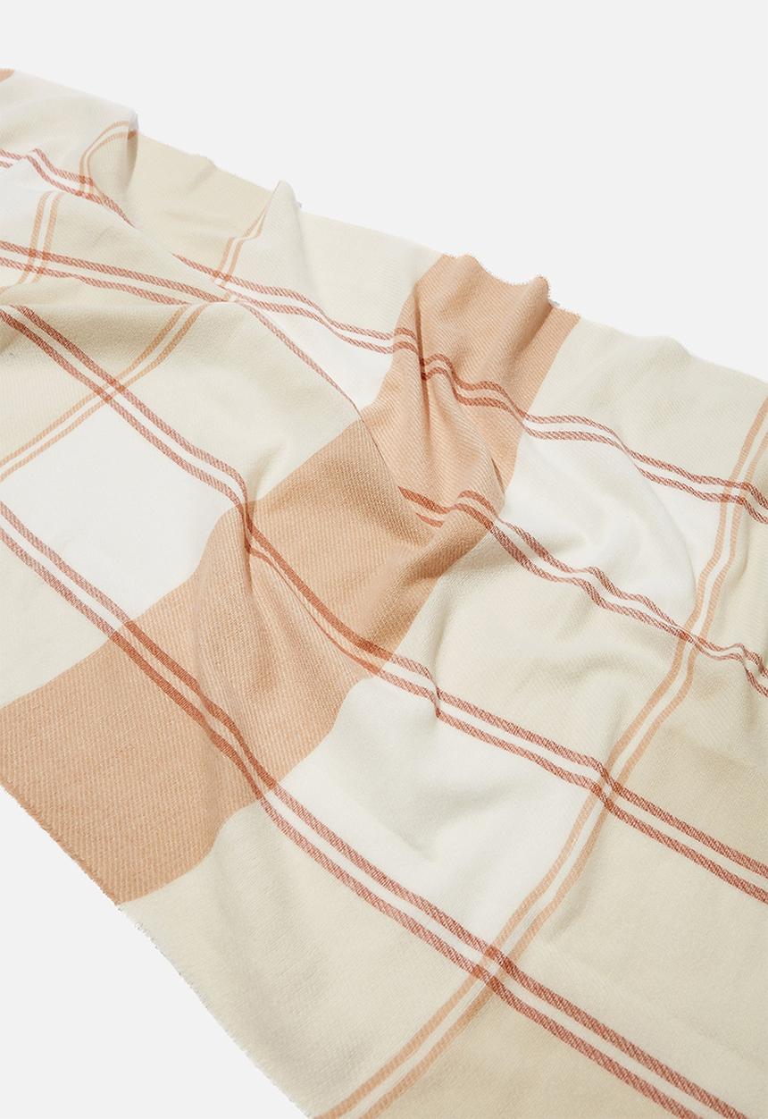 Rubi - Mya mid weight scarf - ecru check