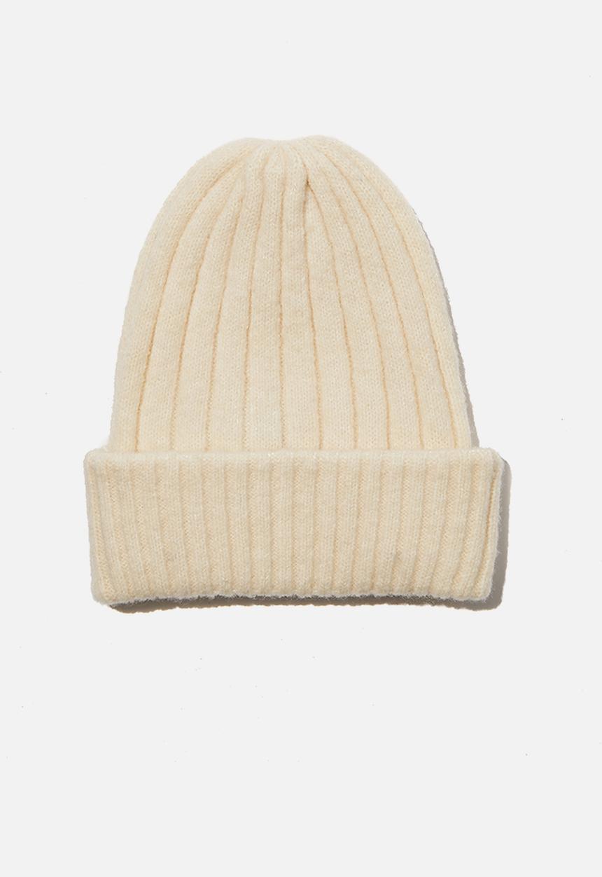 Rubi - Willa wide rib beanie - neutral 