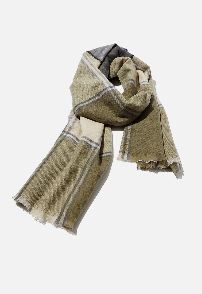 Rubi - Mya mid weight scarf - khaki check