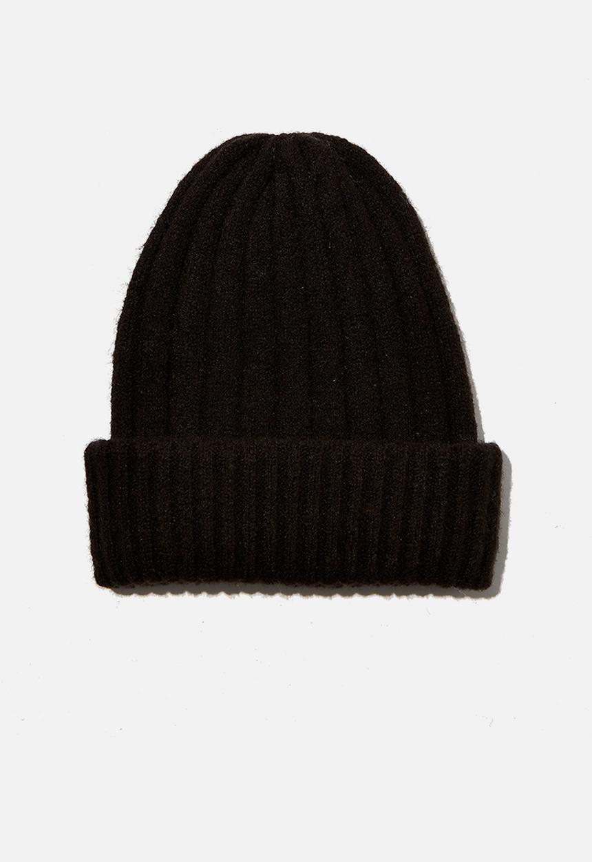 Rubi - Willa wide rib beanie - black