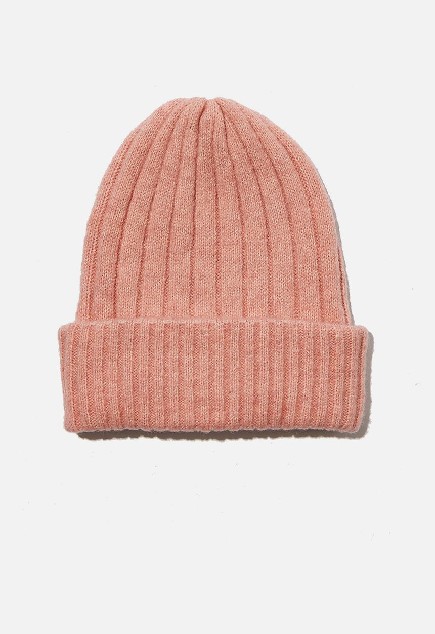 Rubi - Willa wide rib beanie - rose 