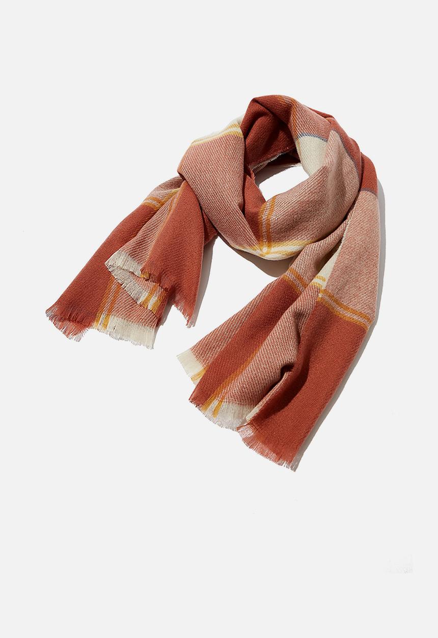 Rubi - Mya mid weight scarf - chutney check