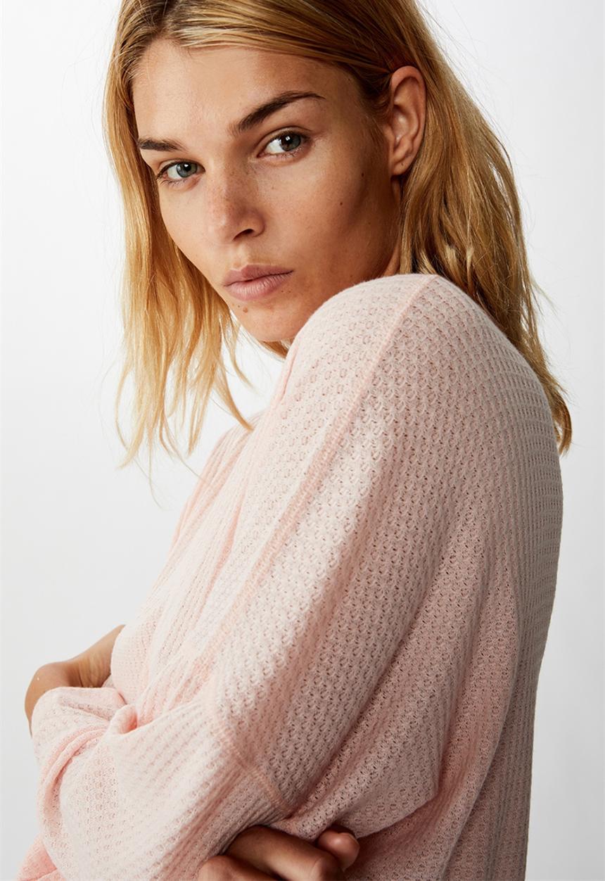 Cotton On - Soft waffle sleep top - crystal pink