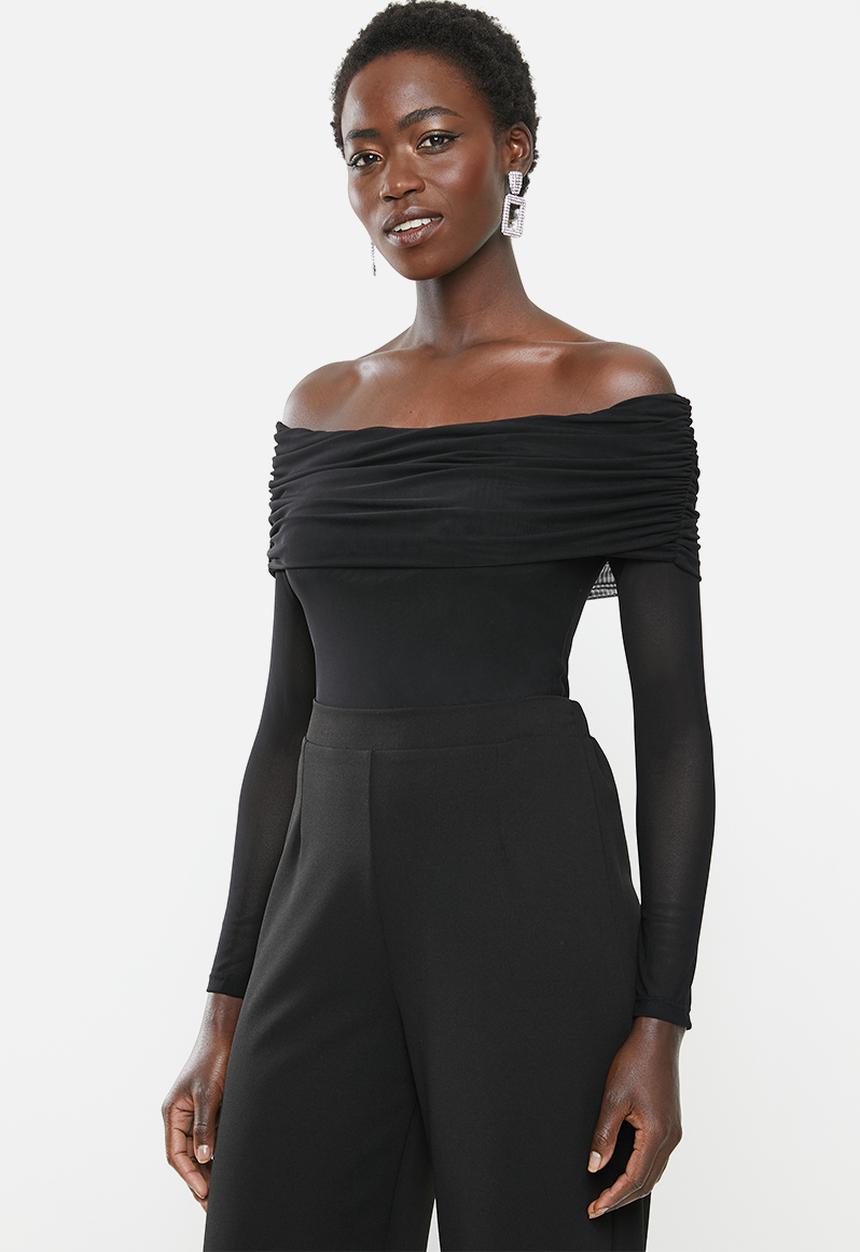 MILLA - Mesh bodysuit - black