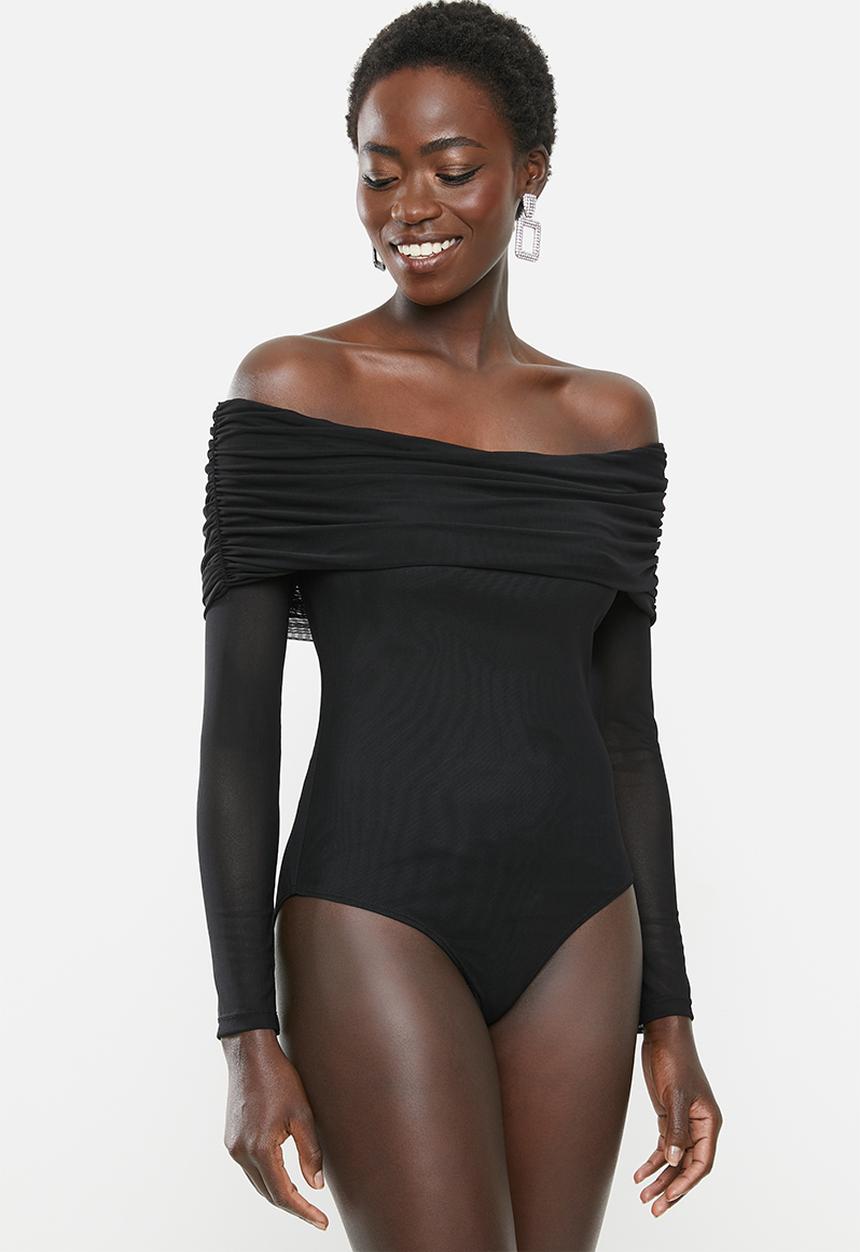 MILLA - Mesh bodysuit - black