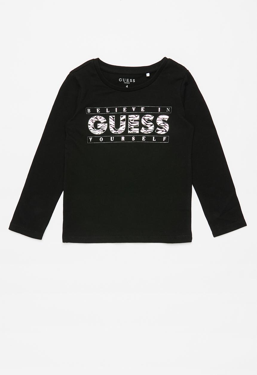 GUESS - Long sleeve Guess Cadey tee - black