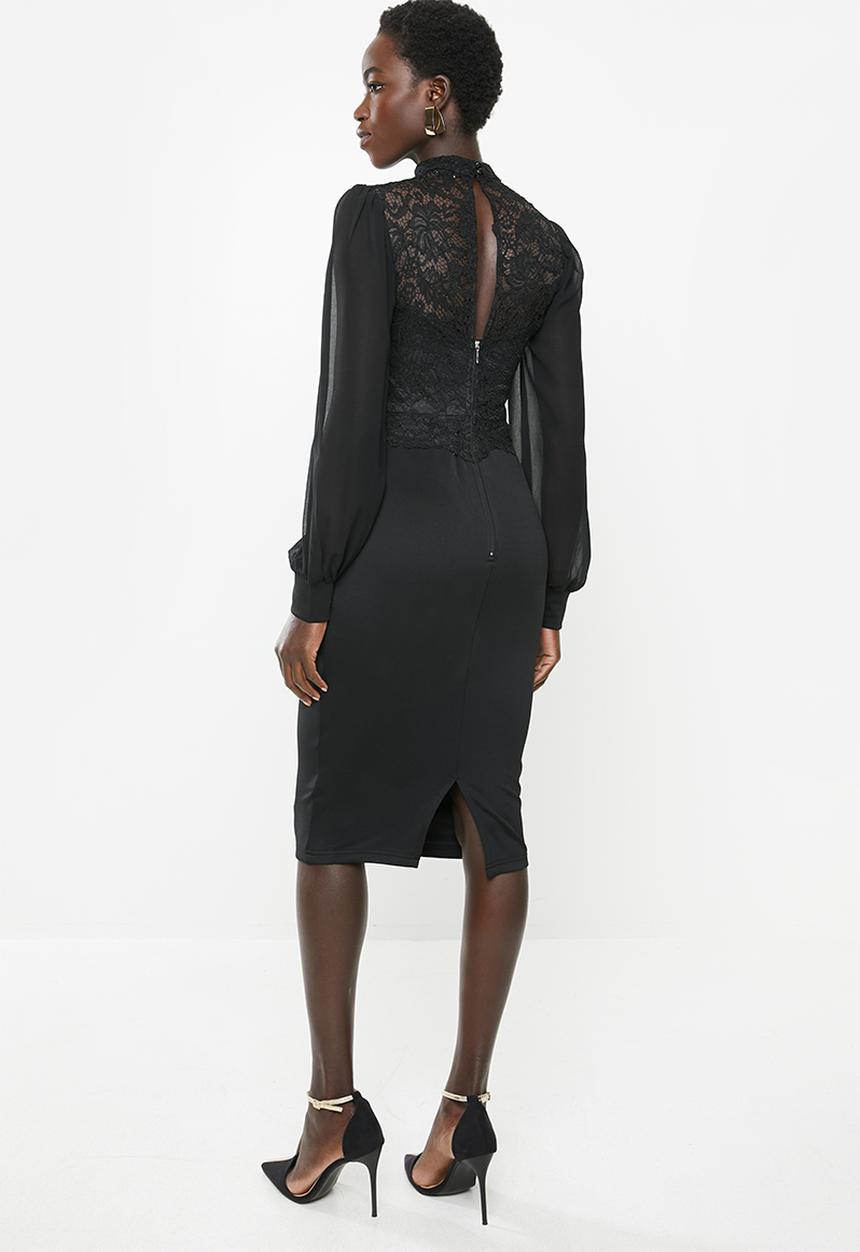 MILLA - Lace combo dress - black