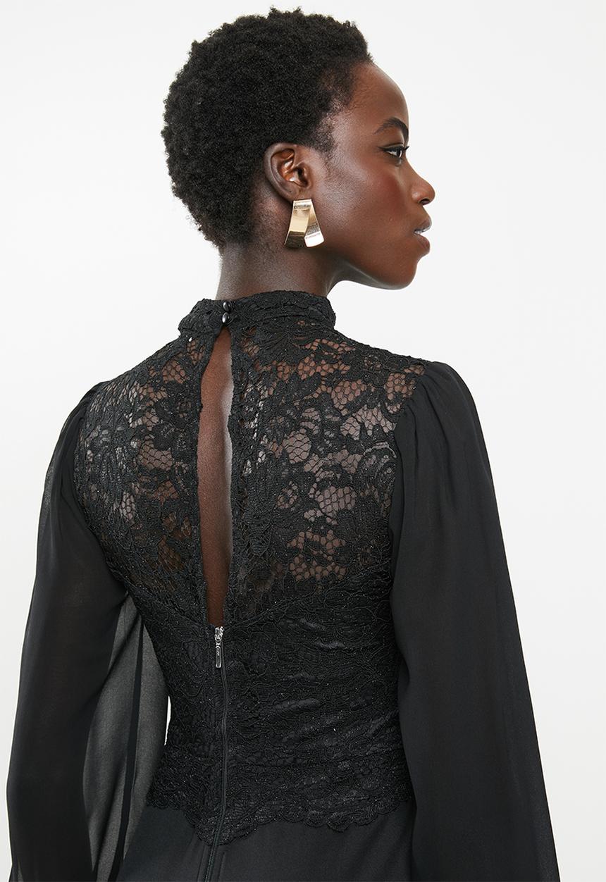 MILLA - Lace combo dress - black